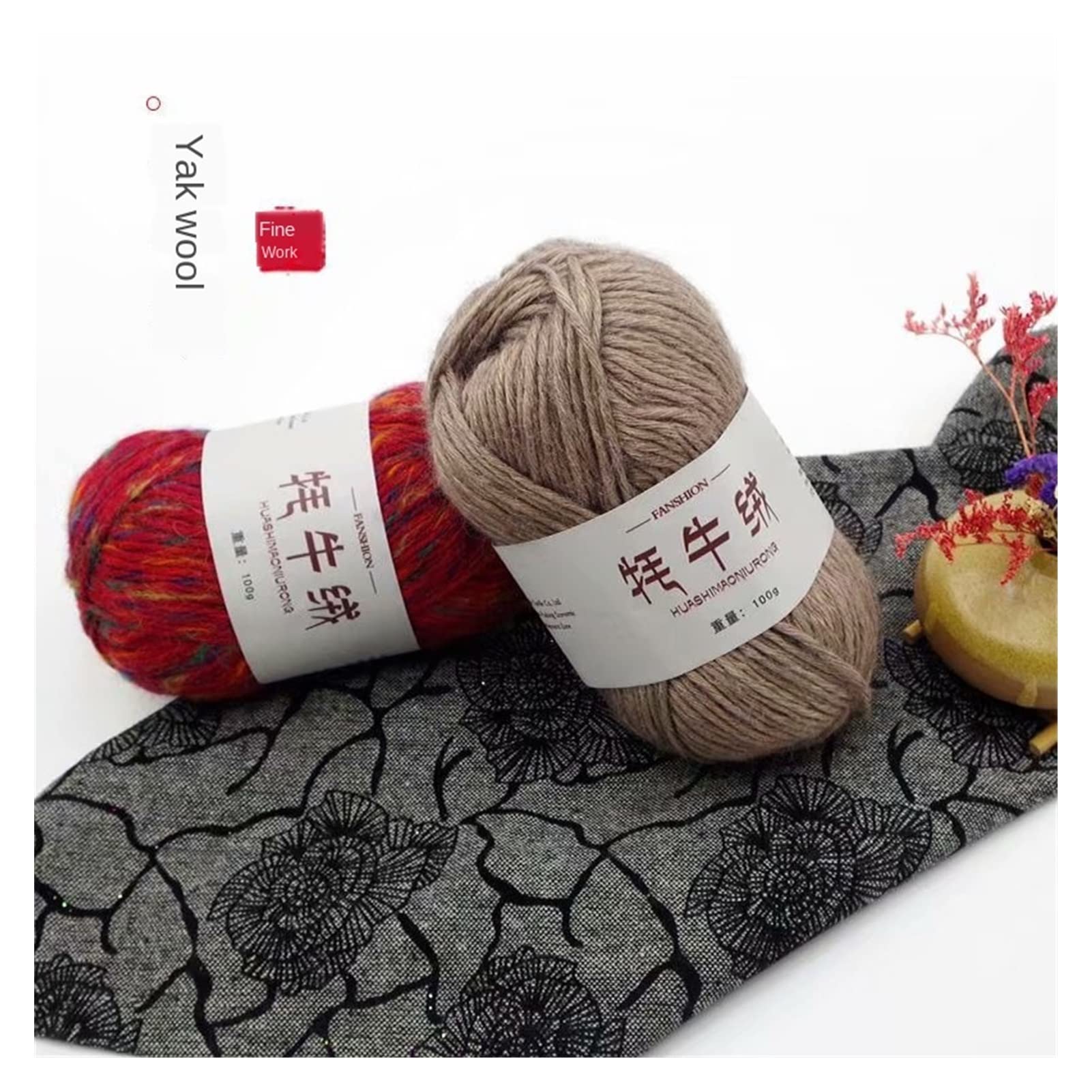 Echarpe de cheveux de 500g Yak, chapeau, aiguille, laine australienne, tricoté à la main et gros manteau gilet de laine chunky fils de laine fils de laine colorée (Color : 10 5 PCs)