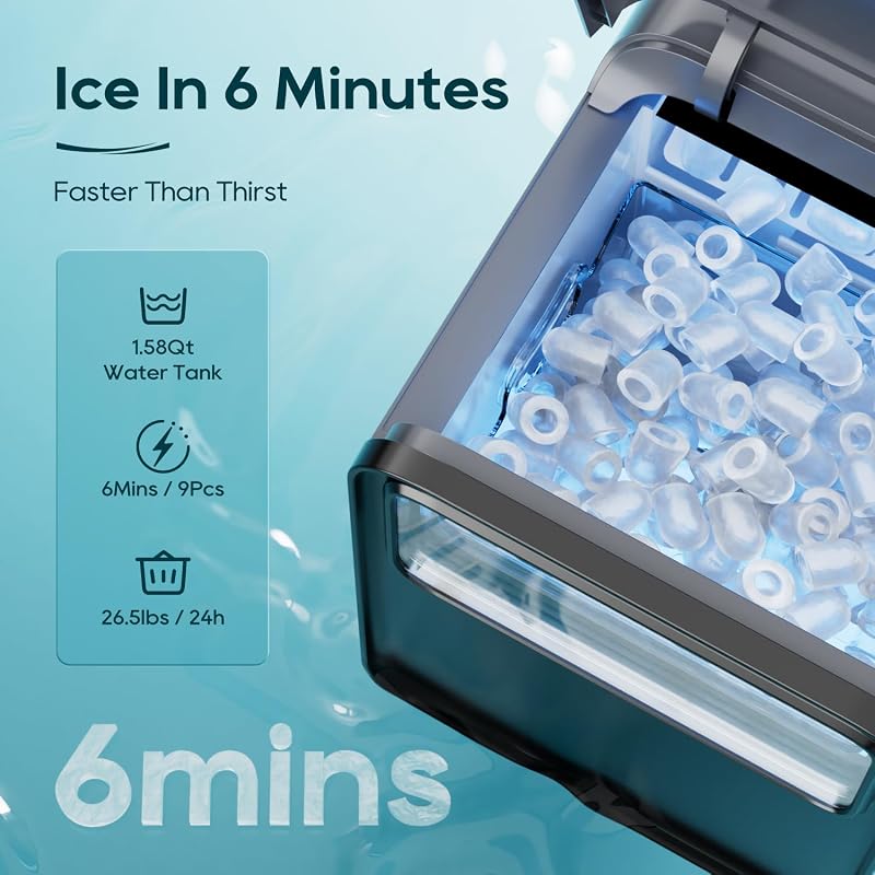 BREEZOME Ice Maker Countertop, 9 Ice Cubes in 6 mins, 26.5LBS /24H image 3