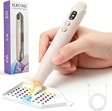 Electric Diamond Art Pen, Wireless Vacuum Pen for Diamond Painting - White | 2-Speed Suction & Built-in Warm Light, Lightweight 53g Ergonomic Design for Diamond Painting, USB-C Rechargeable