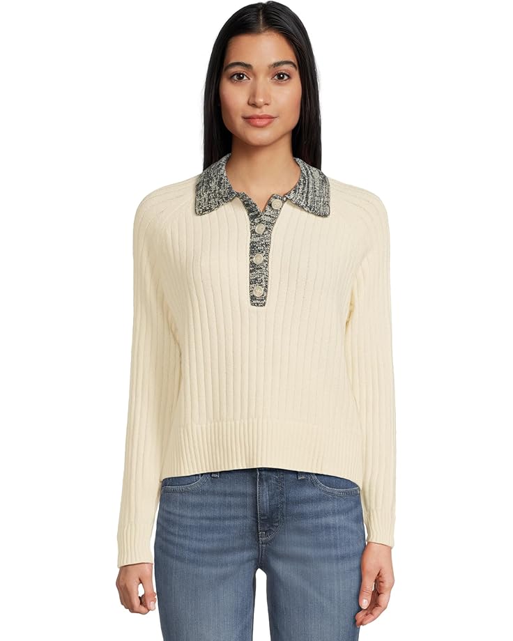 Lilla P Marled Henley Sweater - Main View