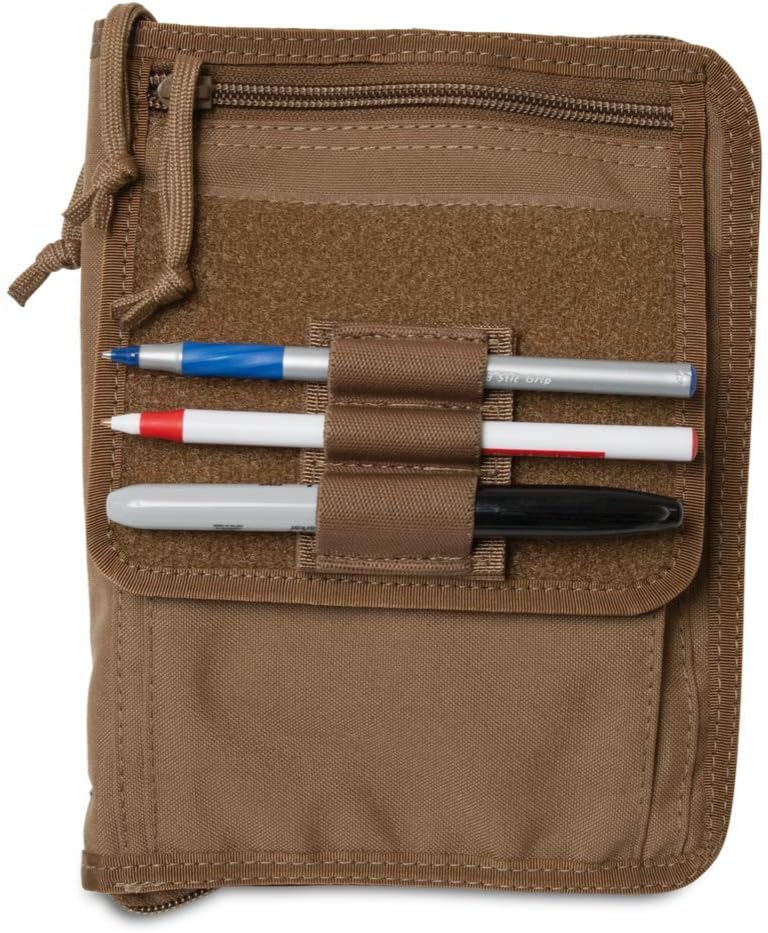 TACTICAL NOTEBOOK COVERS Tactical Field Cover | Zippered Case for Canadian Forces FMP | Fits 6.75" x 4.5" Notepad | Durable Organizer for Field Use (Coyote Brown)