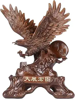 鷲の置物 卓上サイズ ワシの彫刻 精巧 イーグル彫刻 高級 ワシ像 和風 オブジェ オフィス 店舗 書斎用, 小号, style to 2