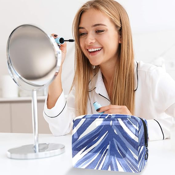 Portable Makeup Bag with Zipper Travel Toiletry Bag for Women Handy Storage Cosmetic Pouch Lush Long Hair