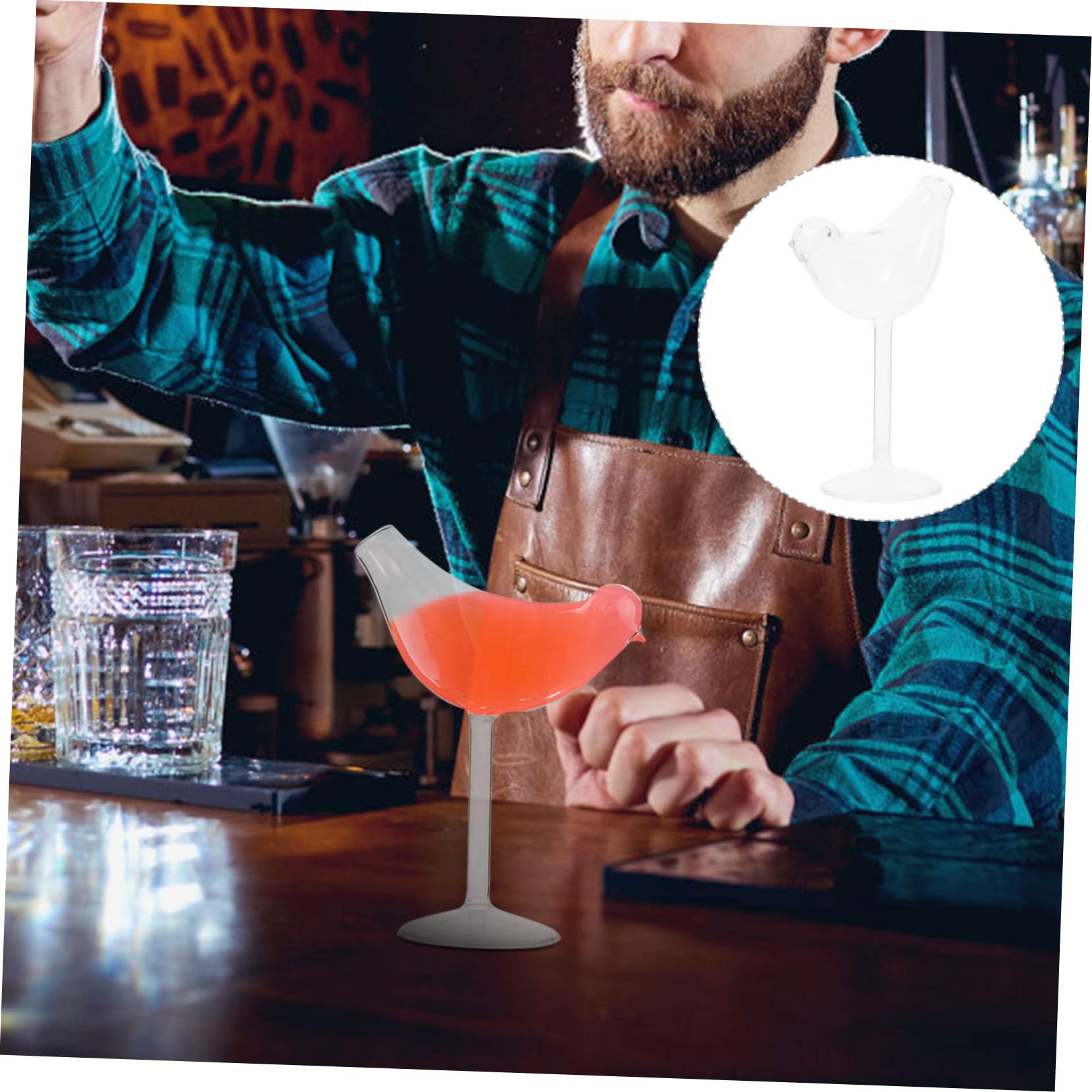 DOITOOL 2 Juegos Copas de Vino con Forma Transparentes Vasos de Cóctel de Vidrio para Bar Restaurante y Fiestas Diseño Único y Práctico