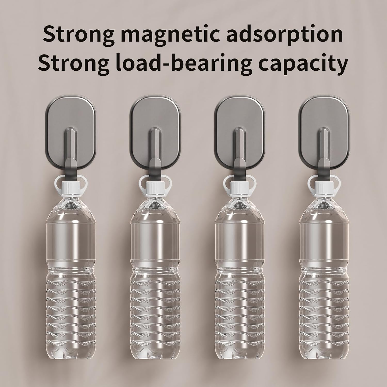 3-Pack Magnetic Hooks - No Drill Space Saving Hooks for Kitchen, Bathroom & Office, Heavy Duty Black Refrigerator Hooks for Towels & Keys