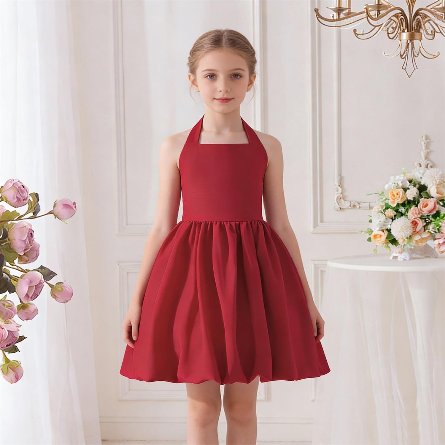 Baby Girl Big Bowknot Birthday Pageant Dress Toddler Party Tutu Gown