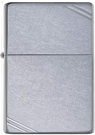Zippo Vintage with Slashes Street Chrome Pocket Lighter