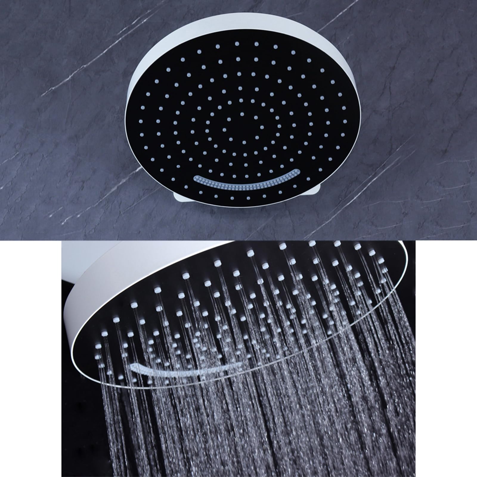 XJTNLB Columna Ducha Termostatica Digital con Ducha Cascada Pared, Duchas de Baño Efecto Lluvia Negro