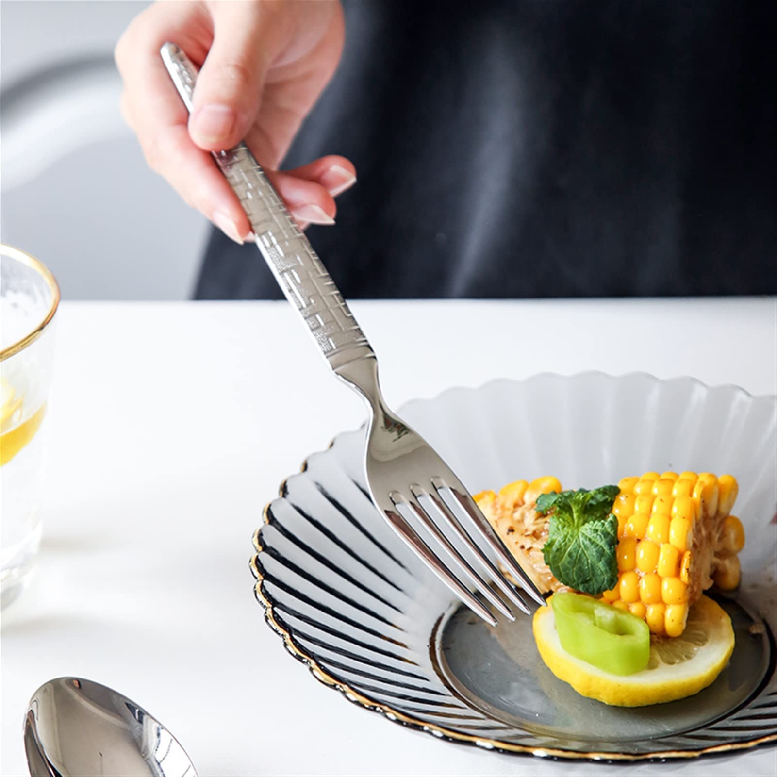 4-teiliges Reisegeschirr-Set für Männer, Gabel, Löffel, Messer, für Restaurant-Küchengeräte-Sets, Edelstahl-Besteck, Assiettes, Abendessen-Sets