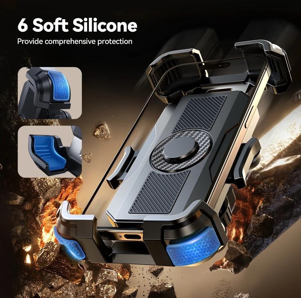Supporto Per Telefono Per Moto Anti-vibrazioni Per Manubrio Bicicletta Per 4.7-7” Accessori Per Ciclismo