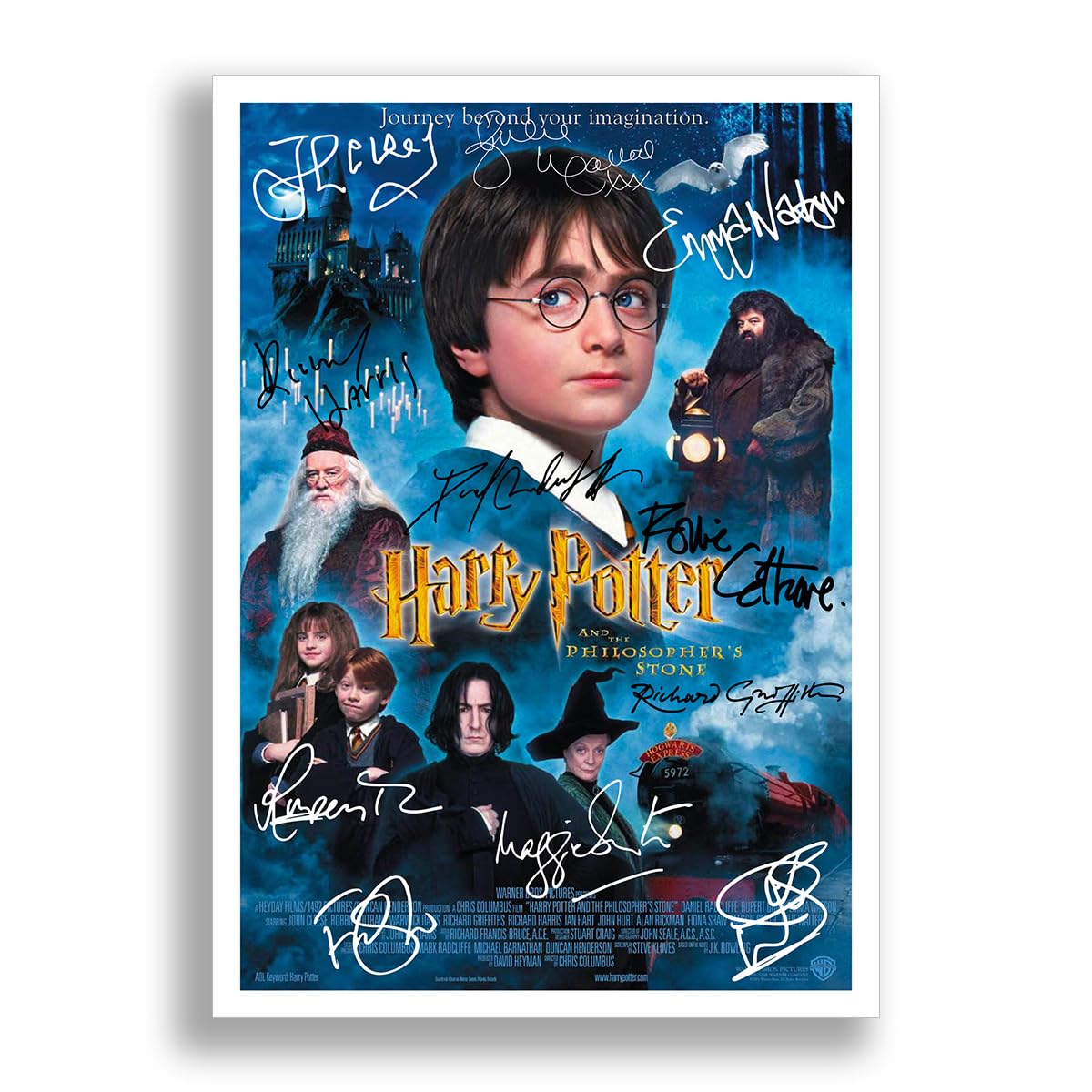 Mounted Gifts Trading Harry Potter All Movie posters cast signed autograph poster photo print photograph artwork wall art picture Film ((A4 Poster) Harry Potter and the Philosopherβs Stone)