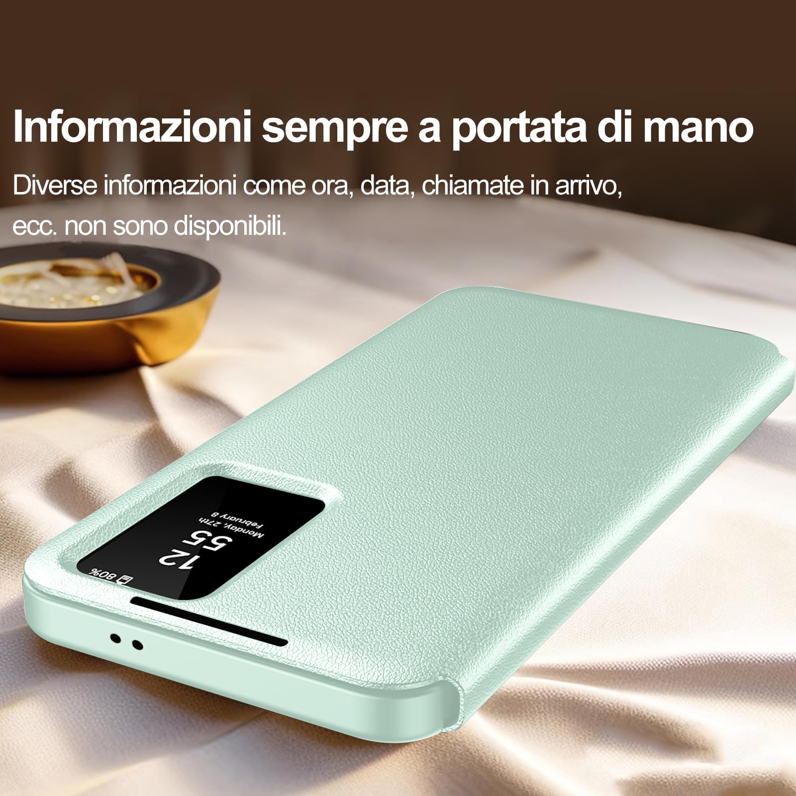 Cover per Samsung Galaxy S23 Ultra Custodia Portafoglio Pelle PU Wallet e Porta Carte Case Flip Libro Con Finestra di Visione Notifiche Cover Antiurto Custodia per Samsung S23 Ultra 5G Case