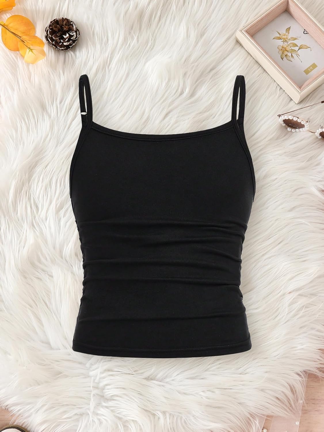 Girl's Tank Tops 3 Packs Sleeveless Casual Camisole Undershirt Spaghetti Strap Slim Fit Cami Kids Basci Top for 8-12Y - Image 7