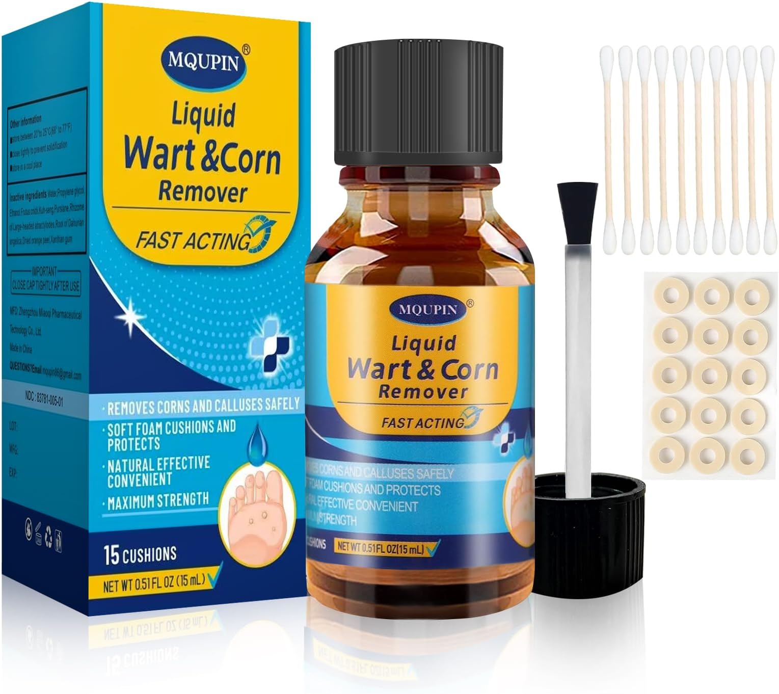 Equate Liquid Corn & Callus Remover with Cushions, 0.33 fl