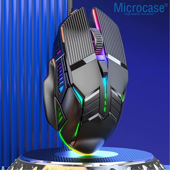 Microcase 3200 DPI Ergonomik Sessiz Kablolu RGB Işıklı Gaming Oyuncu Mouse - AL4929 (Siyah)