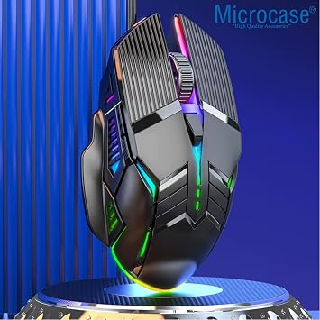 Microcase 3200 DPI Ergonomik Sessiz Kablolu RGB Işıklı Gaming Oyuncu Mouse - AL4929 (Siyah)