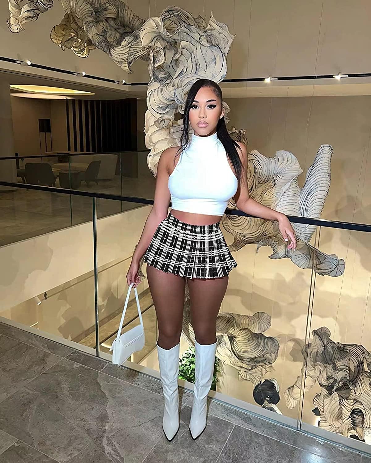 Mini Pleated Skirts for Women Sexy Cute Girl Y2k Short Cargo Skirt Women's Club Tennis Skort Skater A line with Slit - Image 2