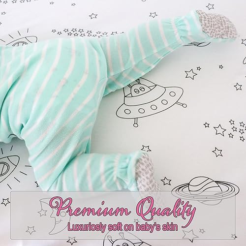 Miniatura 2 de Milky Chic GOTS - Sábana bajera ajustable para cuna de bebé, transpirable, 100% algodón orgánico, para niños y niñas, se adapta a colchones de