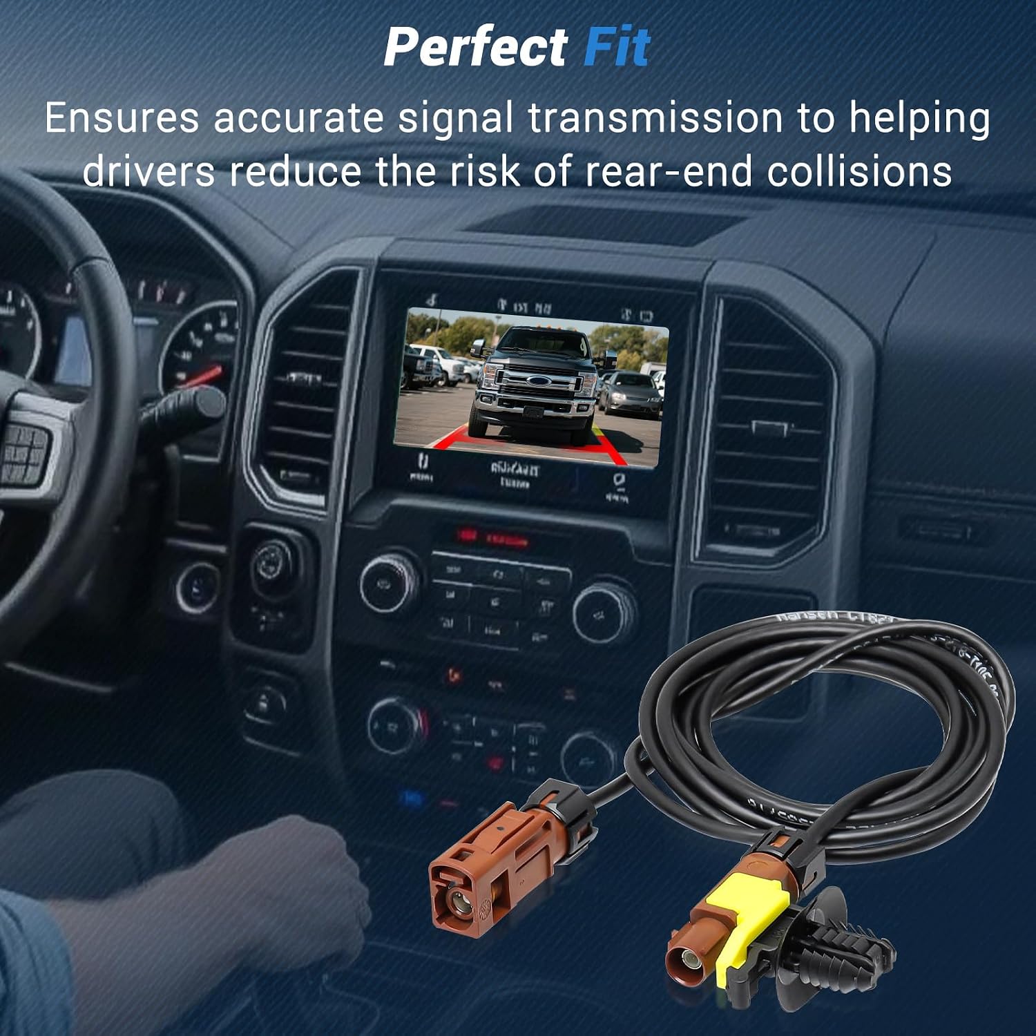 HC3Z-14D202-M Reverse Camera Cable Harness Assembly Compatible with Ford 2017 2018 2019 2020 2021 2022 F-250 F-350 Super Duty w/Towing System