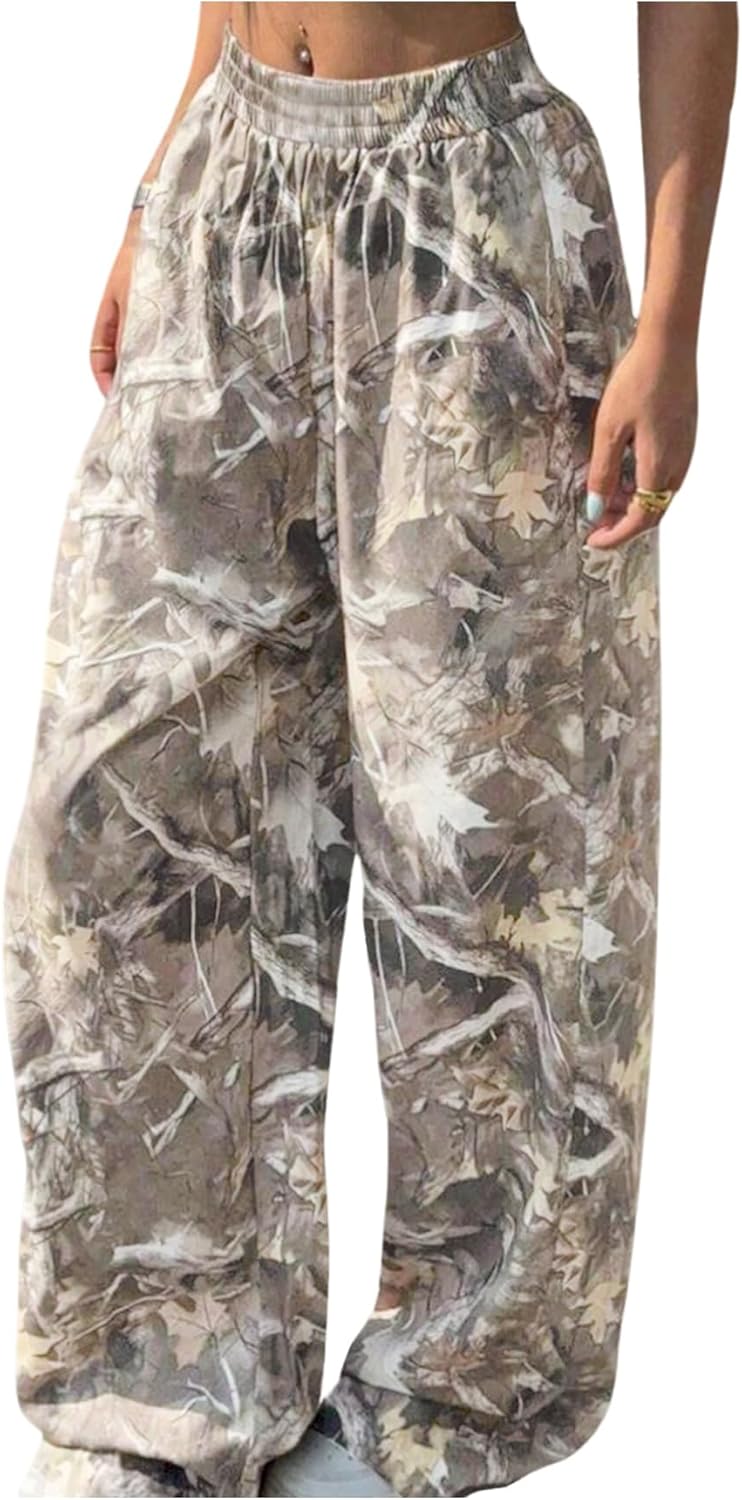 Verdusa Women's Plus Size Elastic Waist Baggy Sweatpants Wide Leg Long Joggers Pants