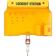 Lockout Tagout Station, Loto Station for 8 Safety Padlocks, Lockout and tagout Station with 1 Padlock and no Other Loto Products, Wall Mounted Lockout and tagout kit with Cover for Storage.