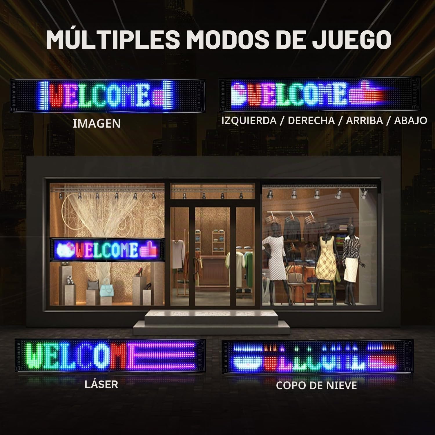 Letrero LED Programable | Panel de visualización Led flexible de 68 x 12 cm con control por APP | Letrero LED personalizado de 5V USB para negocio, publicidad, fiesta, bar