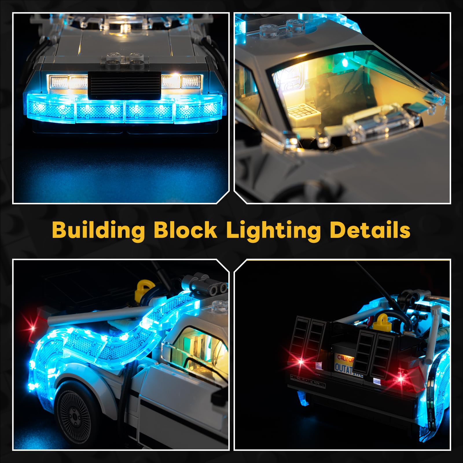 Kyglaring LED Lighting Kit Compatible with Lego Speed Champions Time Machine from Back to The Future 77256 Building Blocks - Image 4