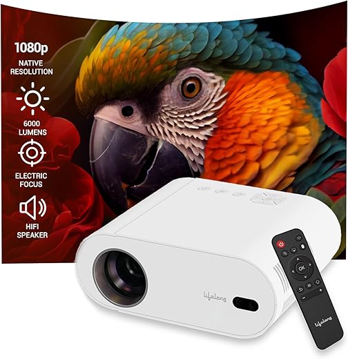 Lifelong TruePixel Smart Projector for Home, Native 1080p Full HD with 4K Support, Android 11 with Built-in apps (Netflix, Prime, Yotutube) 6000…