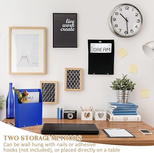 Miniatura 7 de Teling Soporte de archivo de 6 piezas para montaje en pared, sin taladrar, 6 colores rojo, verde, azul, negro, naranja, rojo rosa, material de