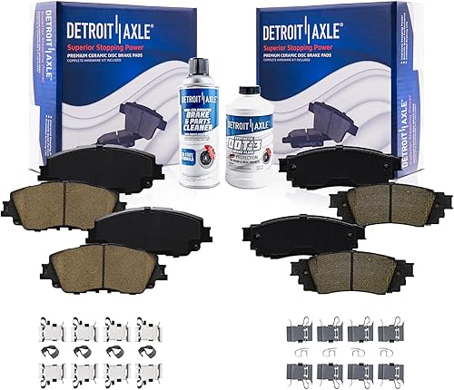 Miniatura 17 de Detroit Axle - Kit de freno delantero para Nissan Altima Sentra 07-10, repuesto de pastillas de freno de cerámica de freno de disco 2007 2008 2009