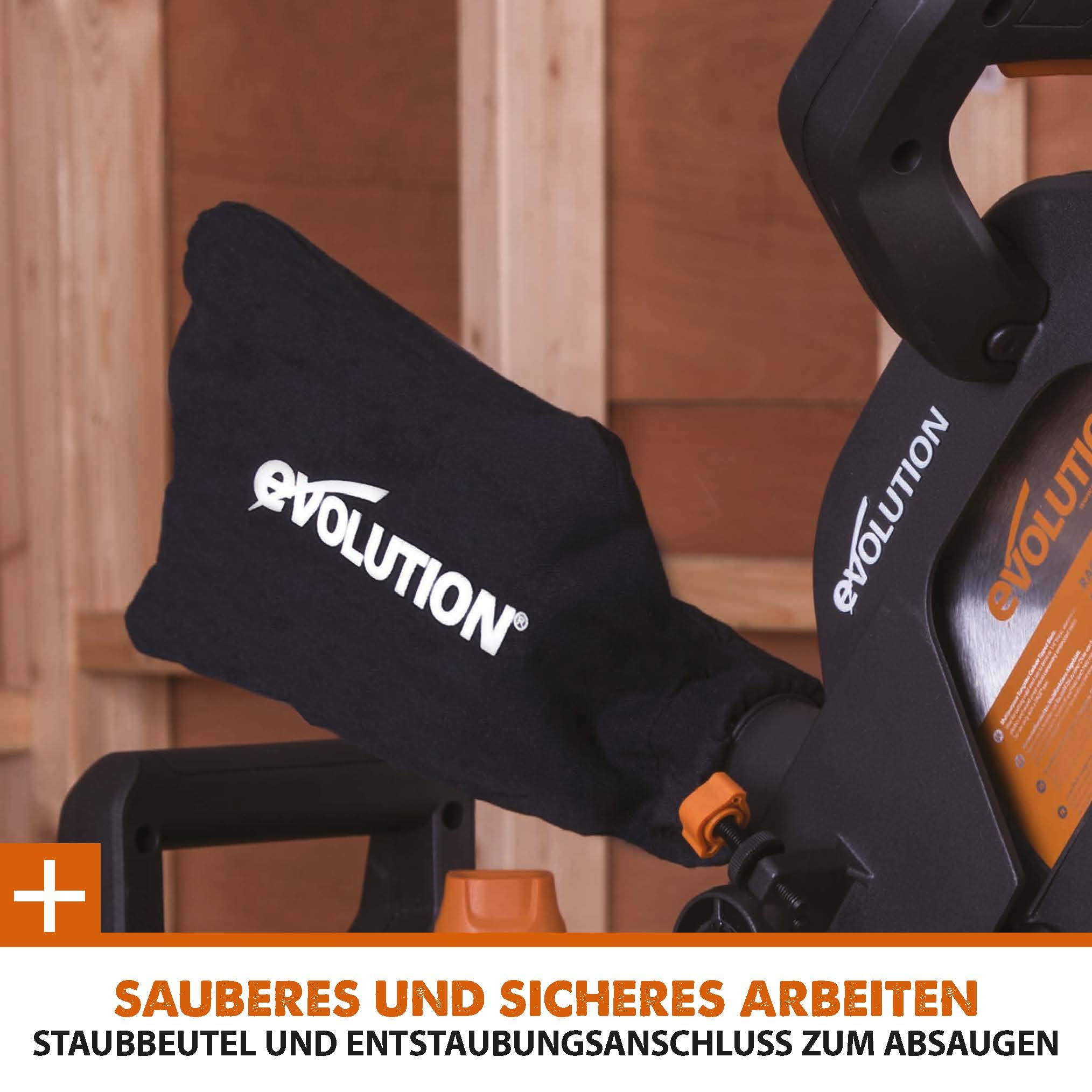 Evolution Schiebe-Kapp- und Gehrungssäge R210SMS-300+ | 1500 W, 300 mm Gleitfunktionalität, Schrägschnitt, Gehrungswinkeln | Ø 210 mm HM TCT Sägeblatt für Multimaterialschnitt | Zug-kapp-gehrungssäge