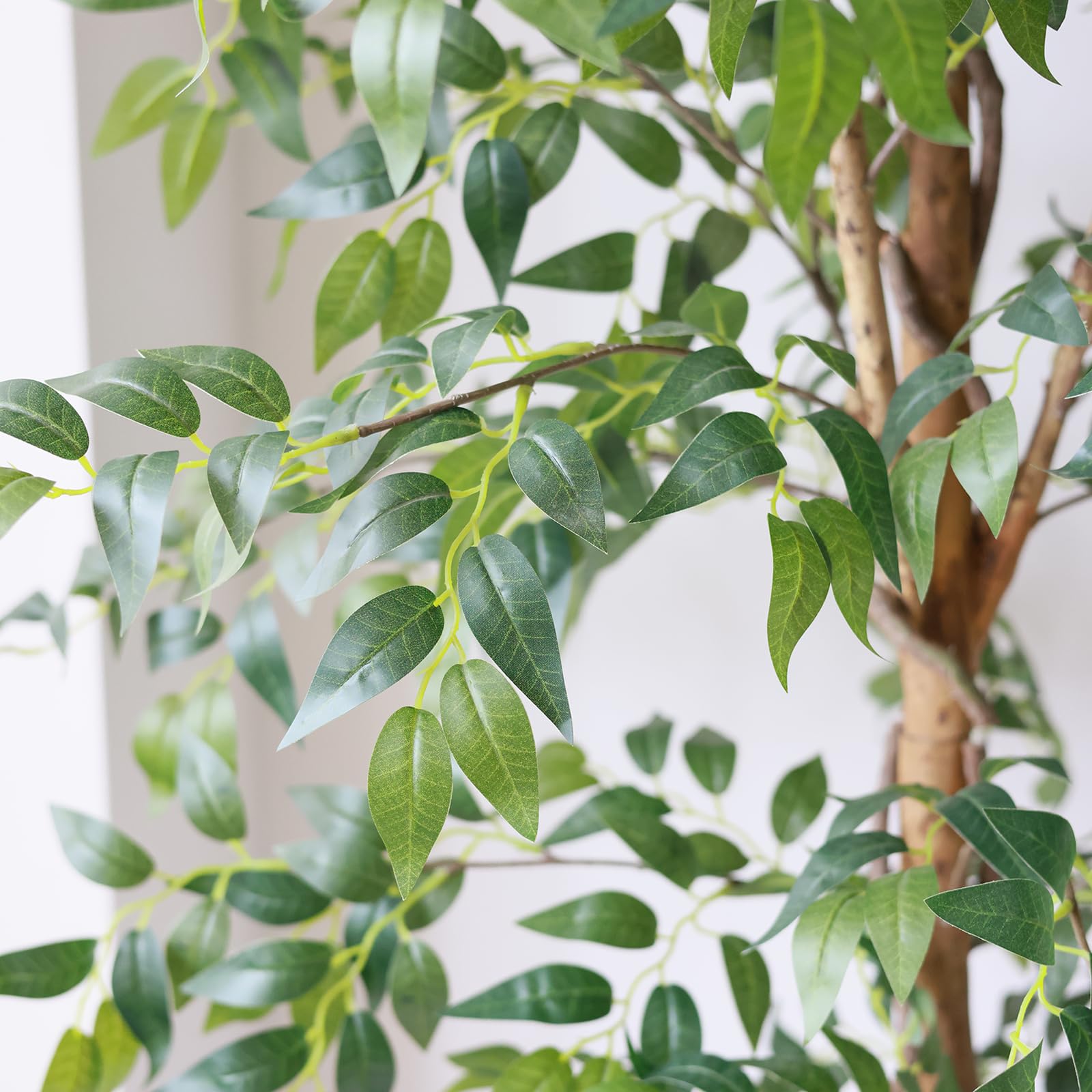 Albero Di Ficus Artificiale Con Foglie Realistiche E Vaso In Plastica - Pianta Finta Per Decorazione Interna - Casa E Ufficio - 3