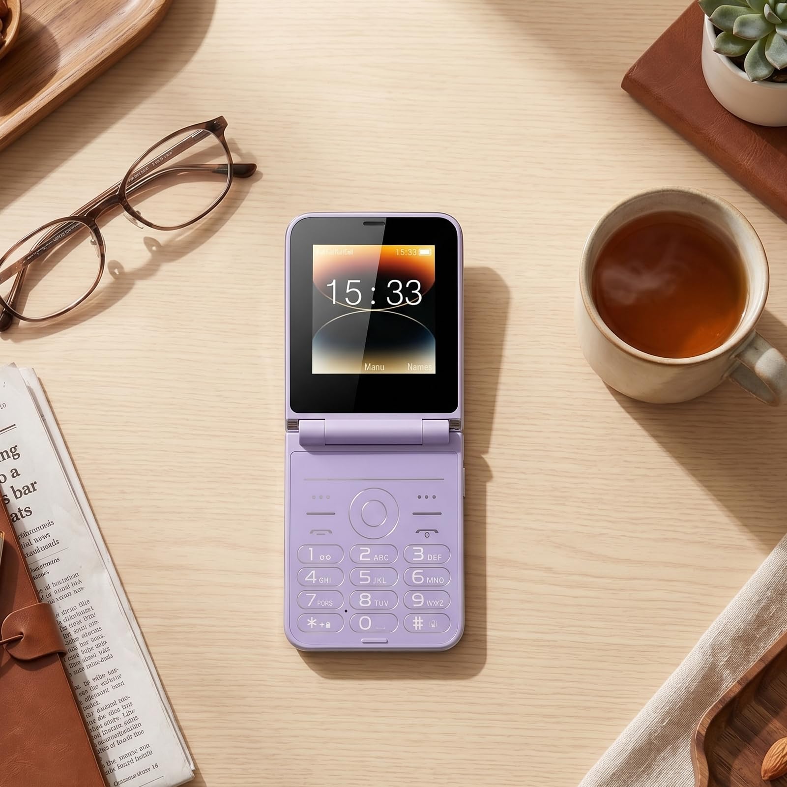 Garsent Teléfonos con Tapa para Personas Mayores, Teléfono Celular Desbloqueado de 2,6 Pulgadas, Botones Grandes, Dígitos Grandes, Teléfono Celular con Tapa para Personas Mayores,