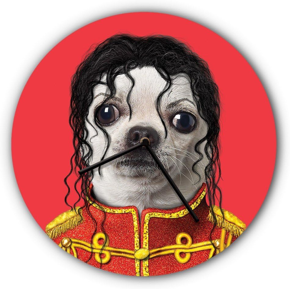 Empire Art Direct Empire Art Brain Tempered Glass Clock with Reverse Printed Pets Rock Wall Décor, 16" Diameter