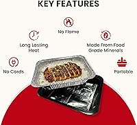 Vista 4 de Calentadores de alimentos sin llama (paquete de 6) – Almohadillas desechables para mantener los alimentos calientes – Calentadores de sartén