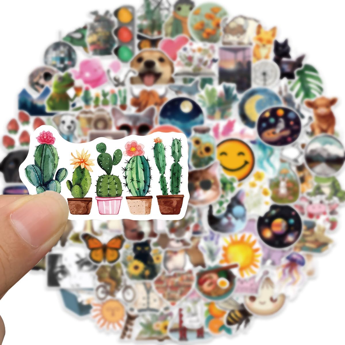 100 Pcs Aesthetic Stickers Pack, Waterproof Durable Vinyl Stickers for Adults Teens, Nature Scenic Designs for Journals Gifts - Image 3
