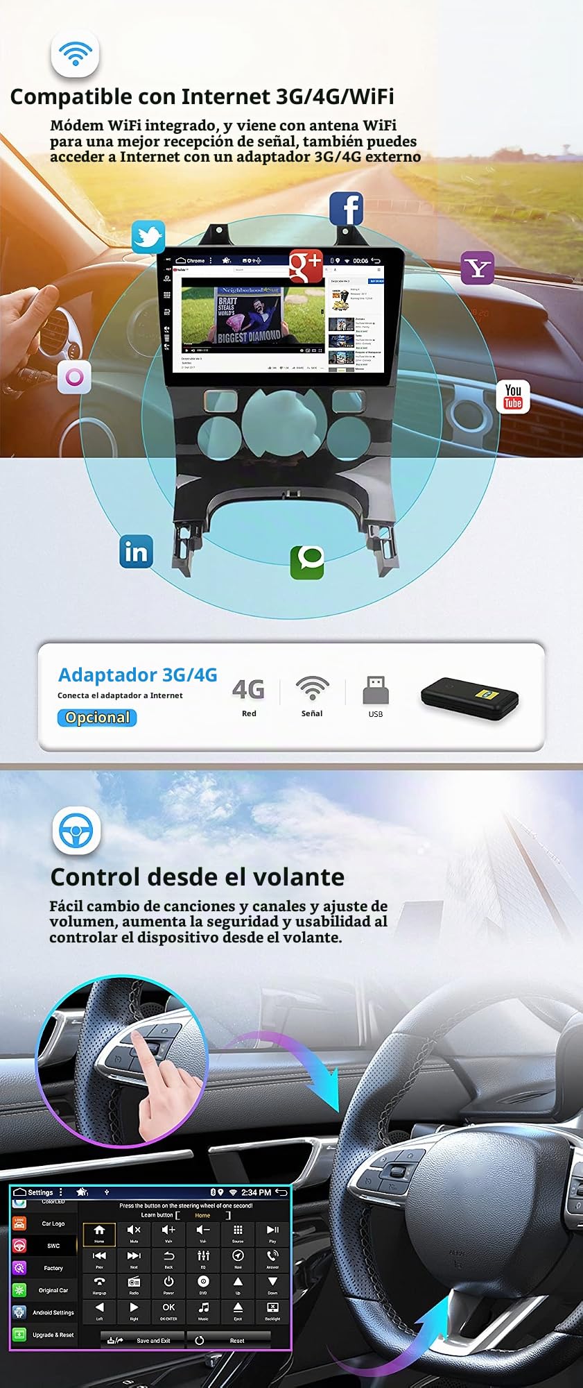 YUNTX Android 16 [6GB+128GB] 2 DIN Autoradio para Peugeot 3008 5008 [2009-2018]- [Integrado CarPlay/Android Auto/DSP/GPS]-8 Core-Free Cámara&Mic-Dab/Control del Volante/Arranque rápido/Bluetooth 5.0