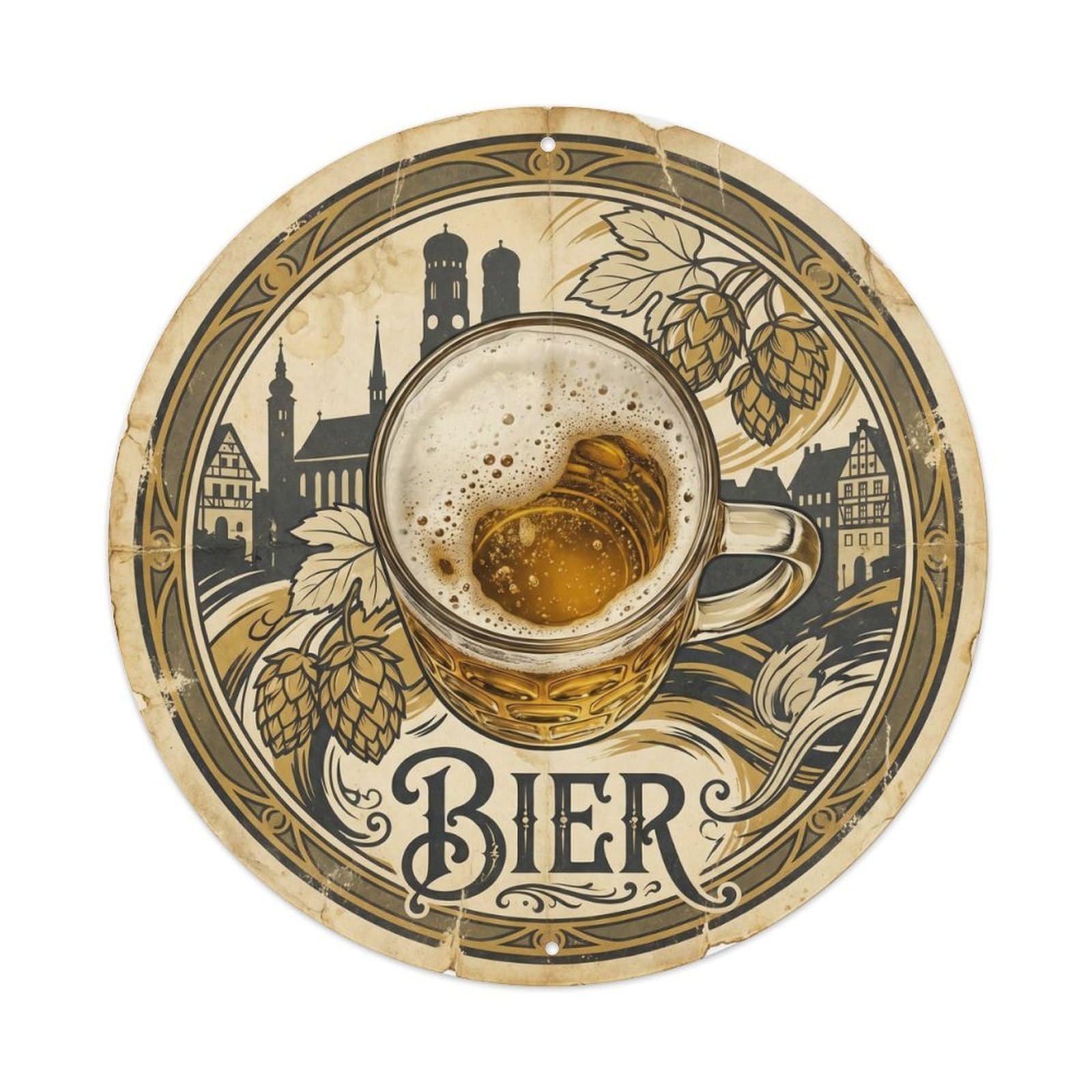 German Travel Craft Beer Lager Mug Pub Brewery Vintage Metal Tin Sign