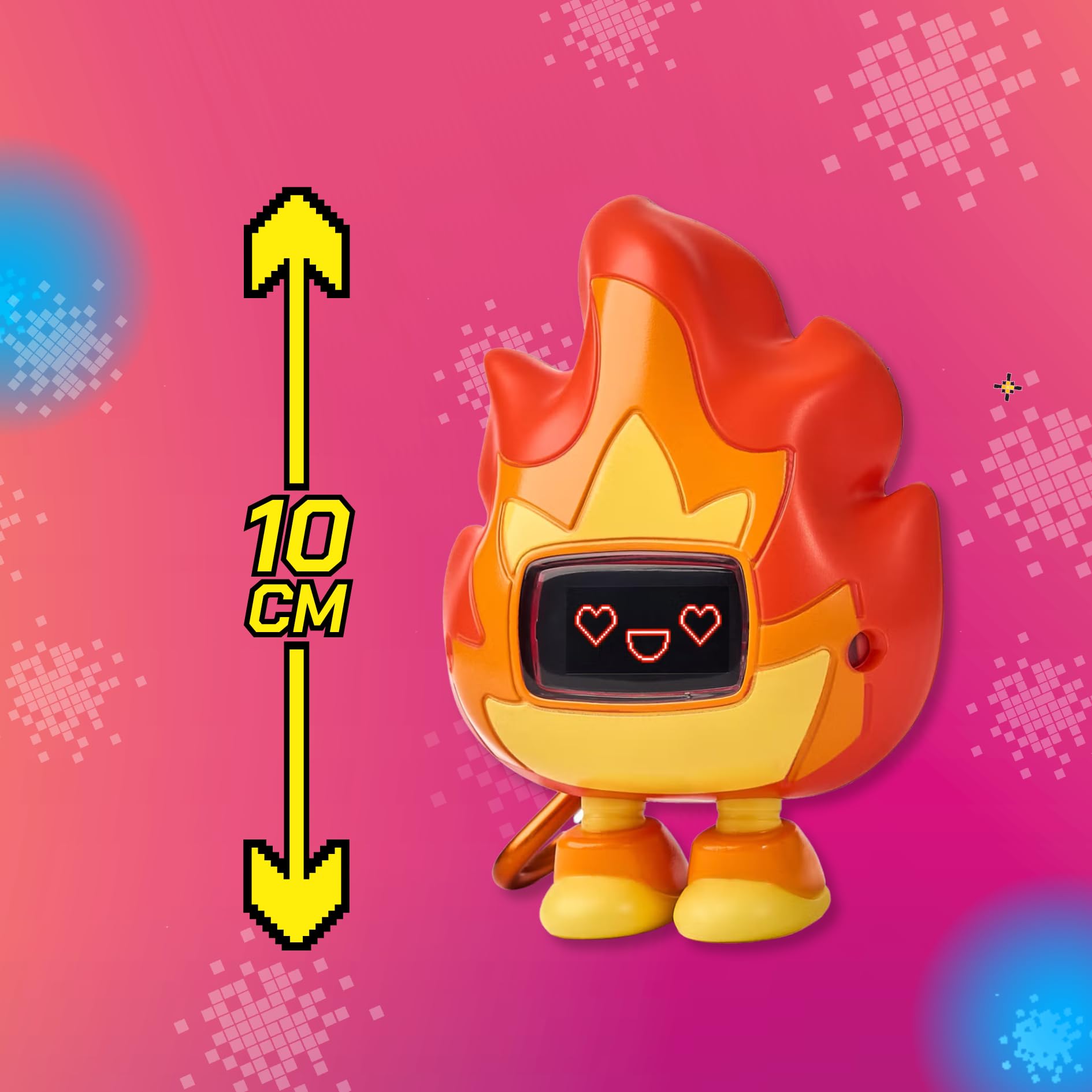 Giochi Preziosi - Beep Boop Tochi, Personaggio Interattivo Da Accudire, Animale virtuale Fuoco Con Moschettone, 4 Mini Giochi e 70 Suoni, Gioco per Bambini dai 5 anni