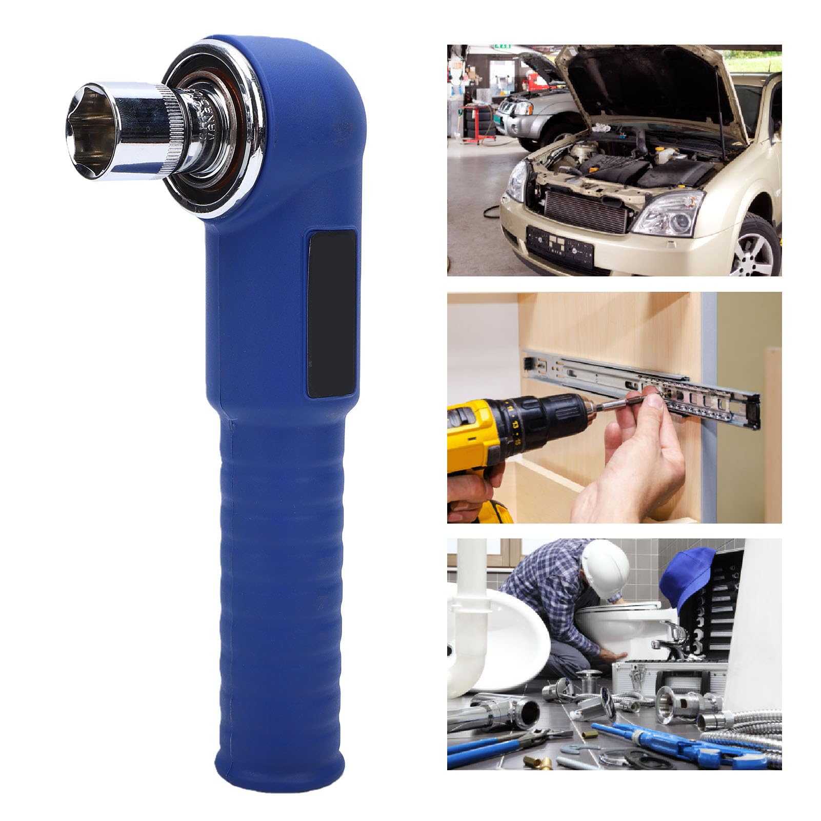 ViaGasaFamido Ergonomiczny Klucz Przedłużający 1/2 Cala do Instalacji Hydraulicznych i Montażu Mebli z 3 Adapterami w Zestawie