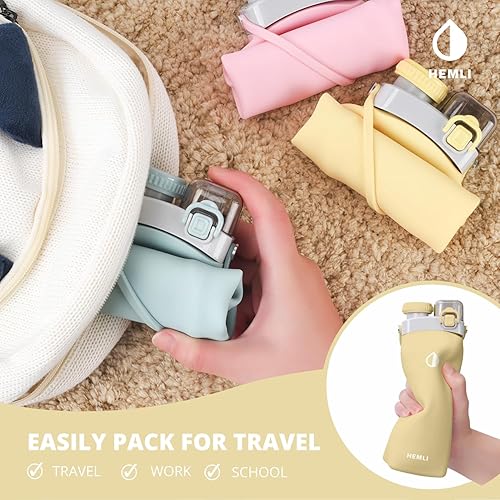 Miniatura 6 de Botella de agua plegable de 20 onzas, Botella de agua de viaje, Botella de agua de senderismo, Botella de agua plegable, Botella de agua plegable de