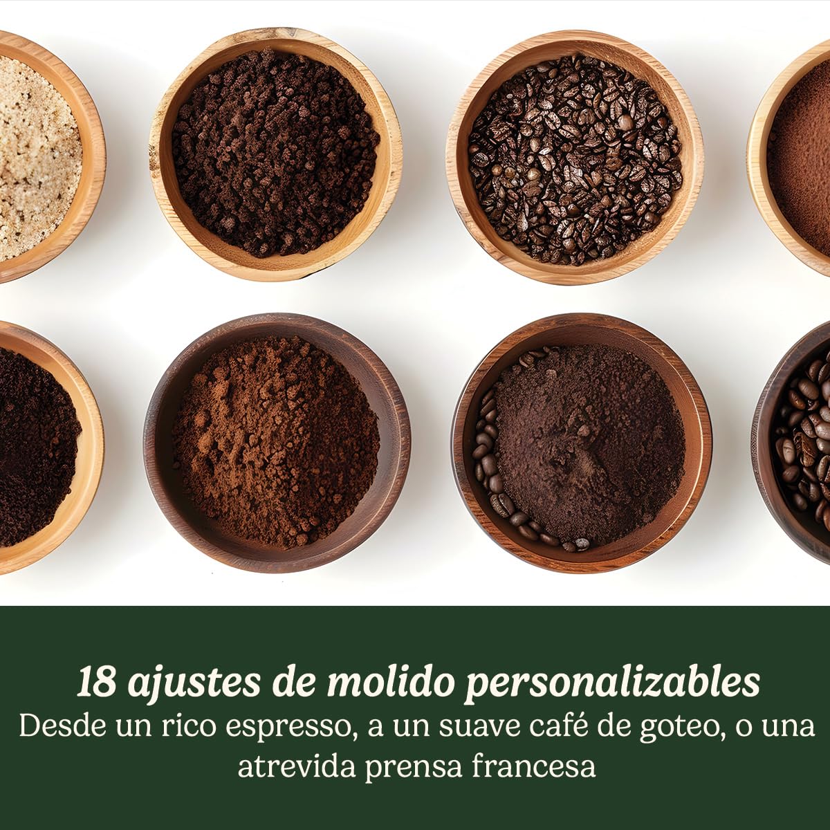 Cuisinart Molinillo de café, uso doméstico, 4-18 tazas, 8 posiciones de molido, Diferentes intensidades de infusión - espresso, cold brew, latte, cappuccino, Fresa Acero Inoxidable