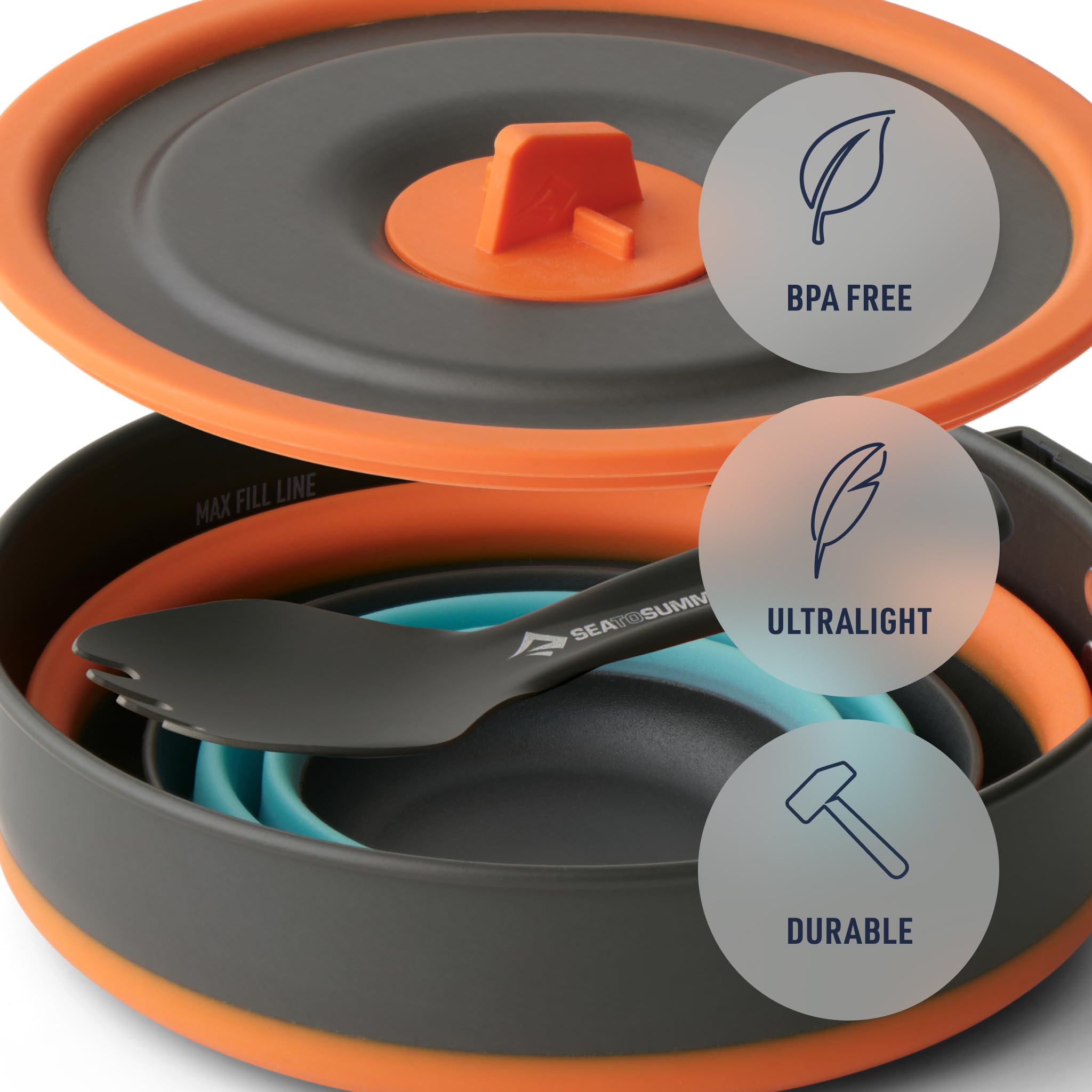 Sea to Summit Frontier UL - Set di pentole pieghevoli, 3 pezzi, 1 l