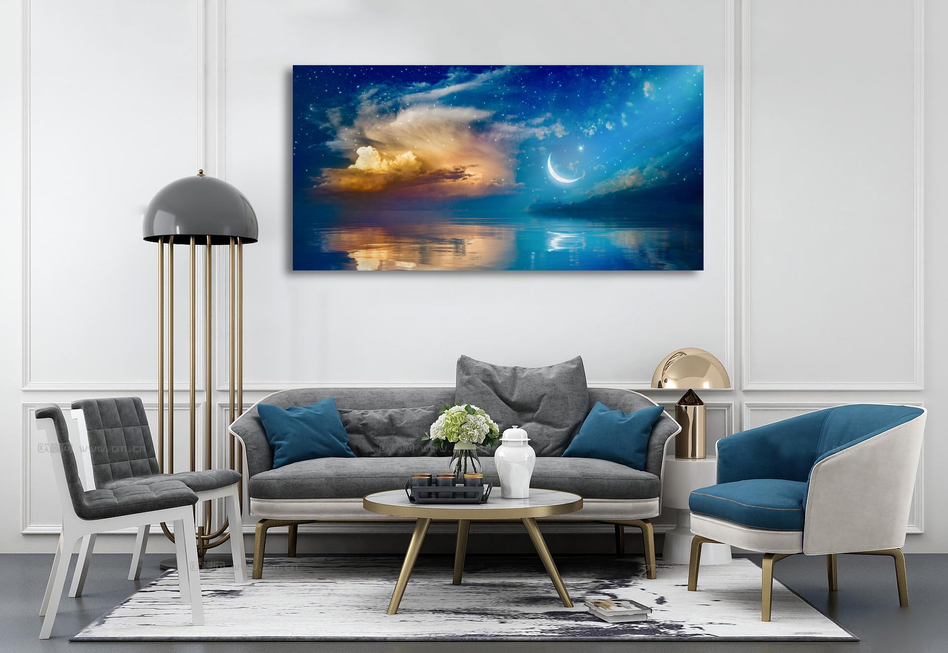 Amazon.co.jp: Aibonnly ウォールアート キャンバス絵画 海の雲 1枚