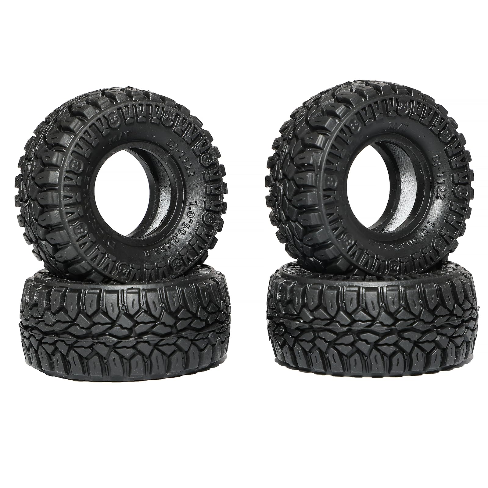 DJCRAWLER 1.0 Inch Sticky Soft Tires 50.8 * 22.8mm for TRX-4M SCX24 1/18 1/24 Wheels Upgrades, High Viscosity RC Crawler MT Rubber Tyre