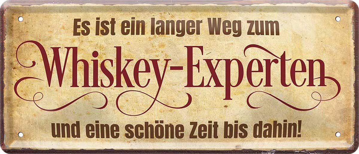 N / A EIN Langer Weg zum Whiskey Expert, Aber schön 28 x 12 cm Bar Tin Sign 1246, metallic
