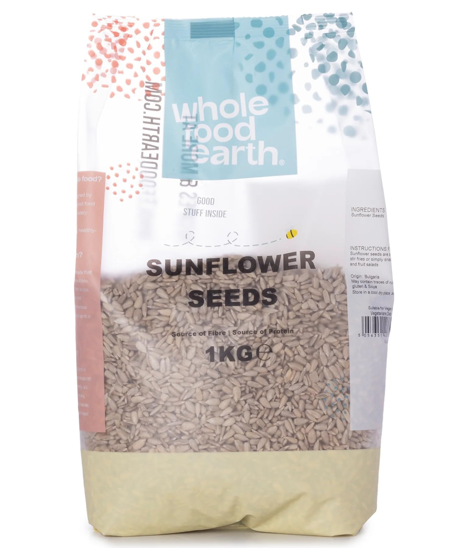 Wholefood EarthSunflower Seeds - 1kg - Natural - High Fibre - Source of Protein