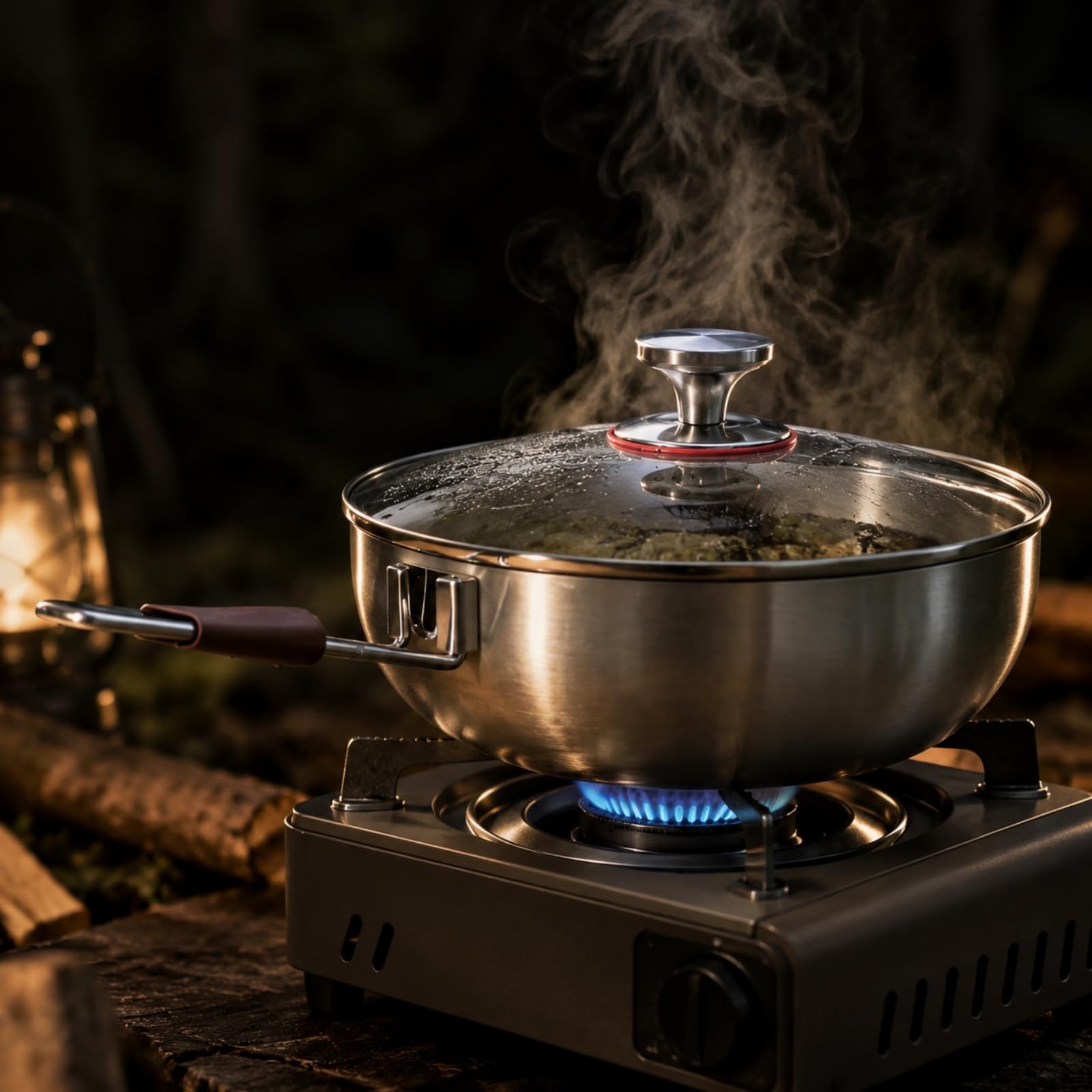 Milageto Sauteuse avec Poignée Amovible Inox 316, Couvercle Poêle 28CM