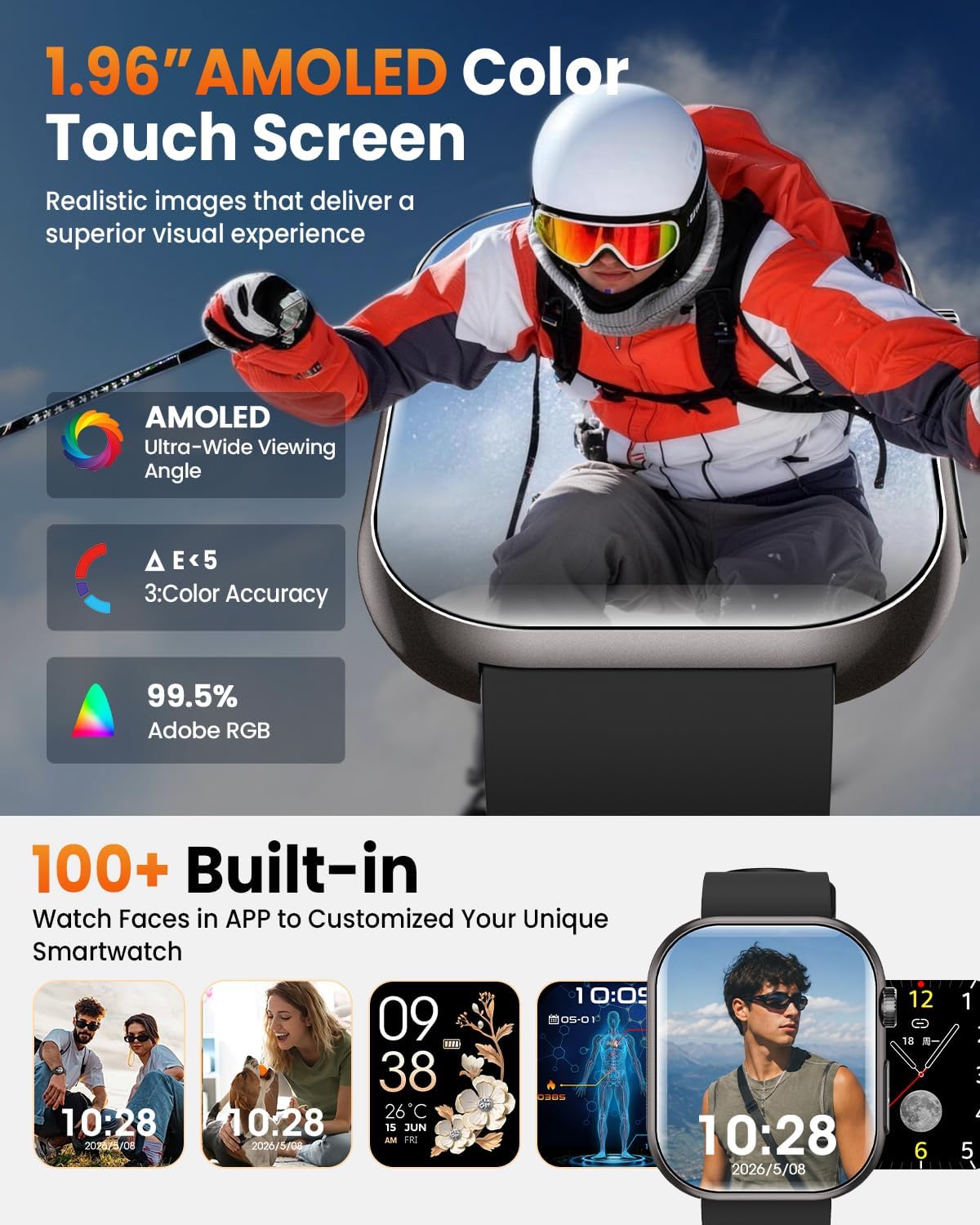 Smart Watches for Men,1.96"AMOLED Health Smart Watch Fitness Trackers2Bands 3 71qoDF41bPL. AC SL1500
