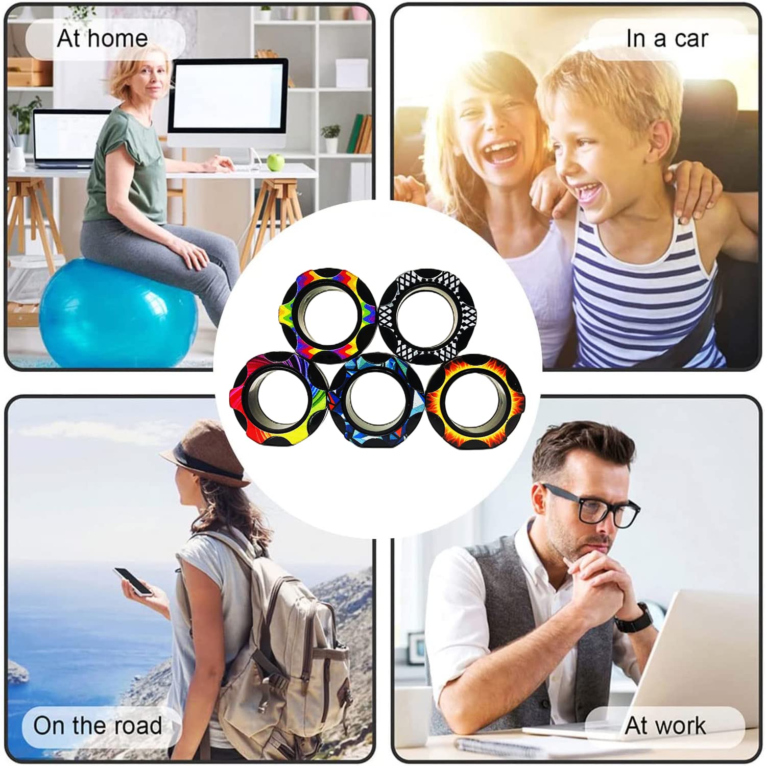 Steemjoey Anneaux Magnétiques Fidget – 3 Pièces – Anti-Stress Pour Adultes Et Enfants – Cadeaux De Fête
